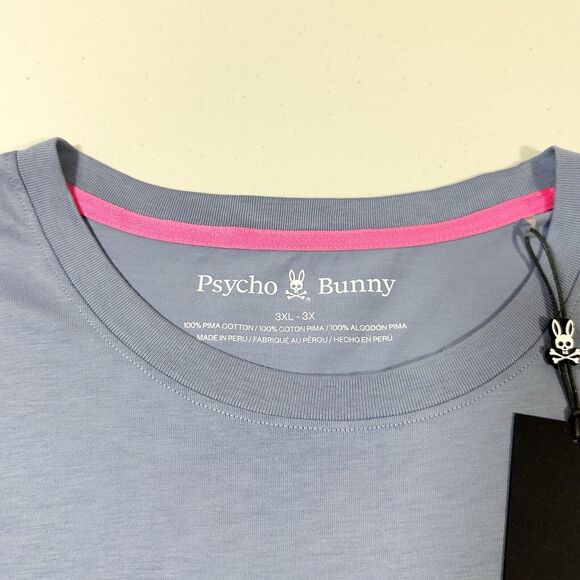 Psycho Bunny Men's Belmont Graphic Tee Logo 3XL Big And Tall Purple Pima Cotton - Picture 6 of 7